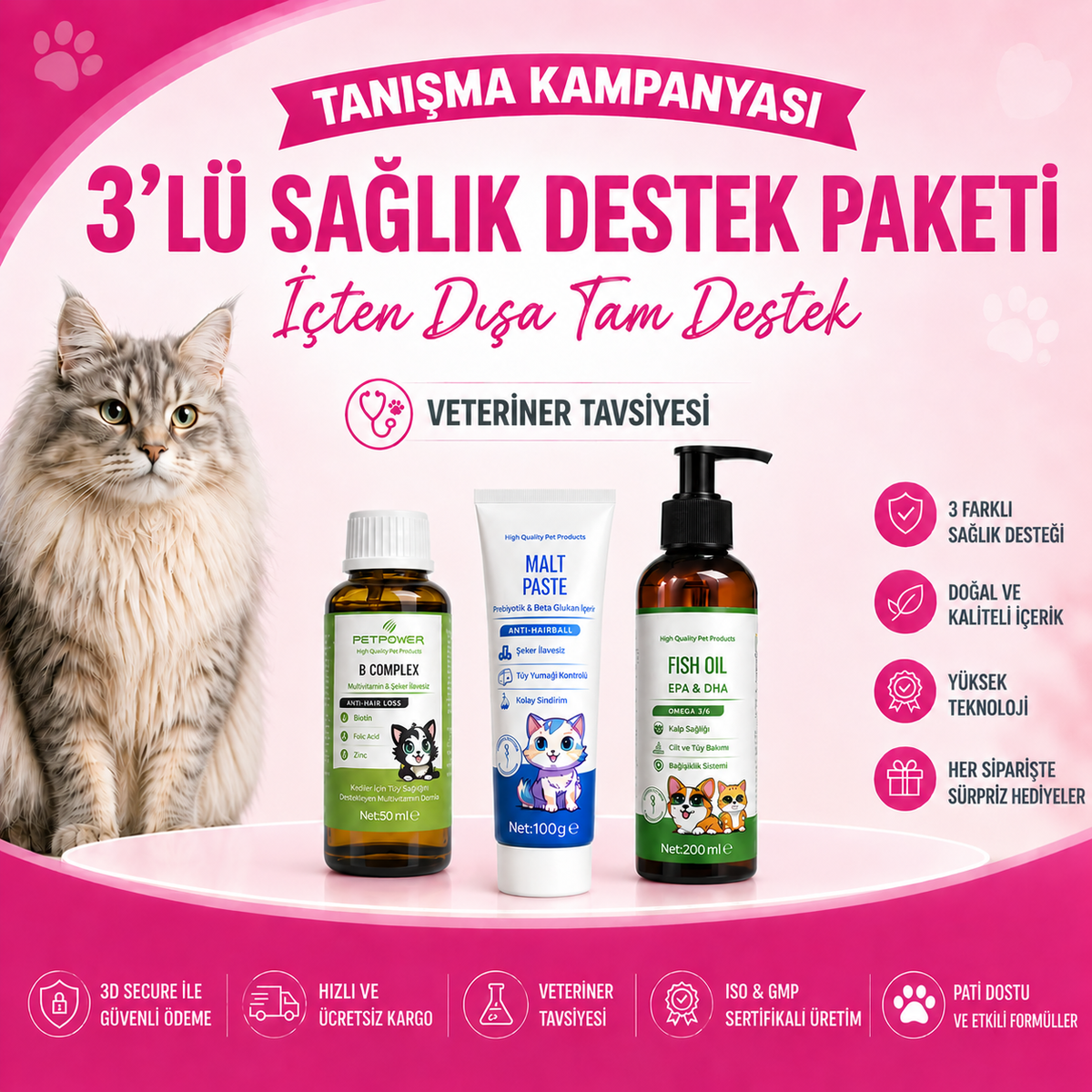Kediler İçin Sağlık Destek Paketi