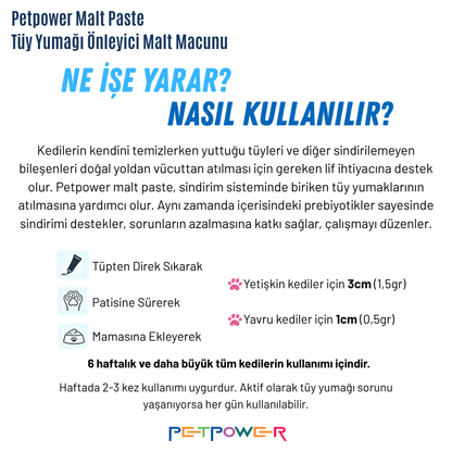 Tüy Yumağı Engelleyici Kedi Maltı 100 gr - Anti Hairball, Kusma Önleyici ve Sindirimi Düzenleyici Malt Macunu