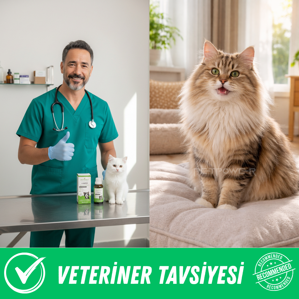 Kediler için Tüy Dökülmesini Azaltıcı Biyotin, Folik Asit, Çinko, Multivitamin Damla 50 ml