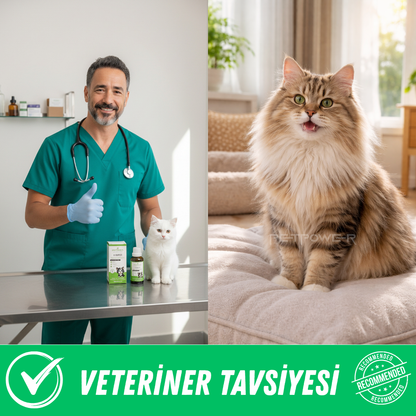 Kediler için Tüy Dökülmesini Azaltıcı Biyotin, Folik Asit, Çinko, Multivitamin Damla 50 ml