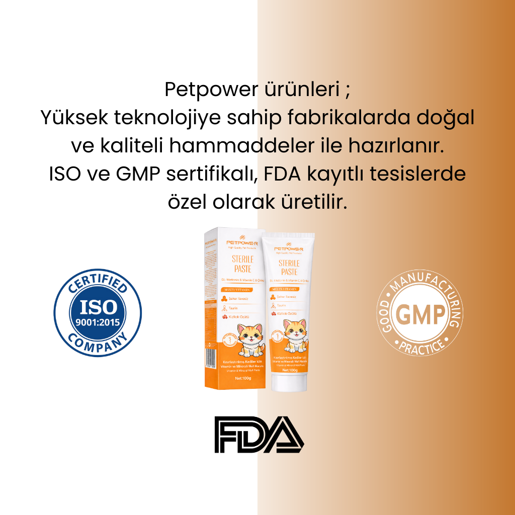 Tüy Dökümü Önleyici Kedi Maltı 100 gr - Üriner Sistem Desteği, Taurin ve Multivitaminli Malt Macunu